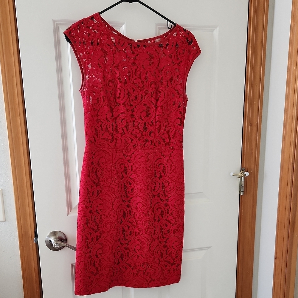 Banana Republic Red Lace Dress